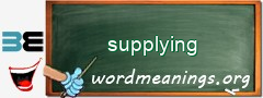 WordMeaning blackboard for supplying